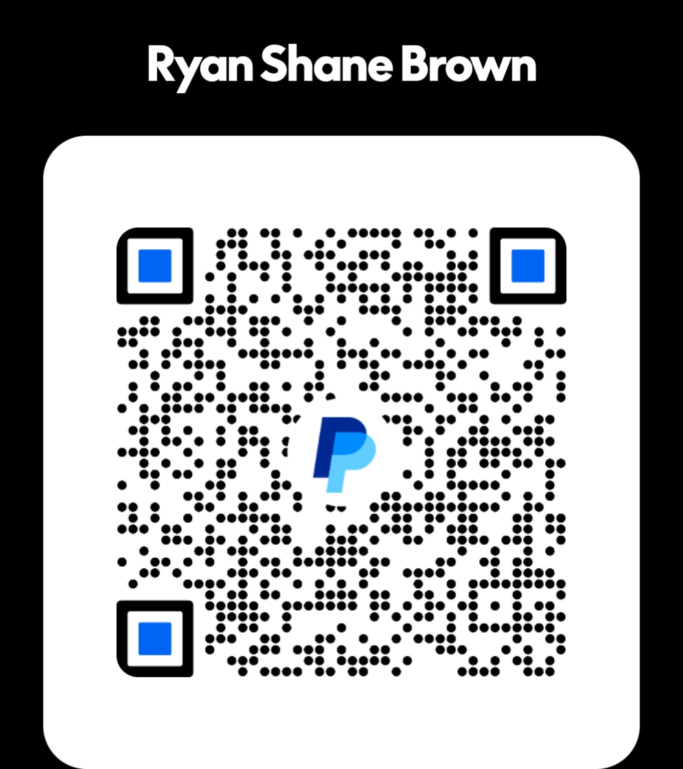 Original PayPal scan-to-pay QR for Ryan Shane Brown